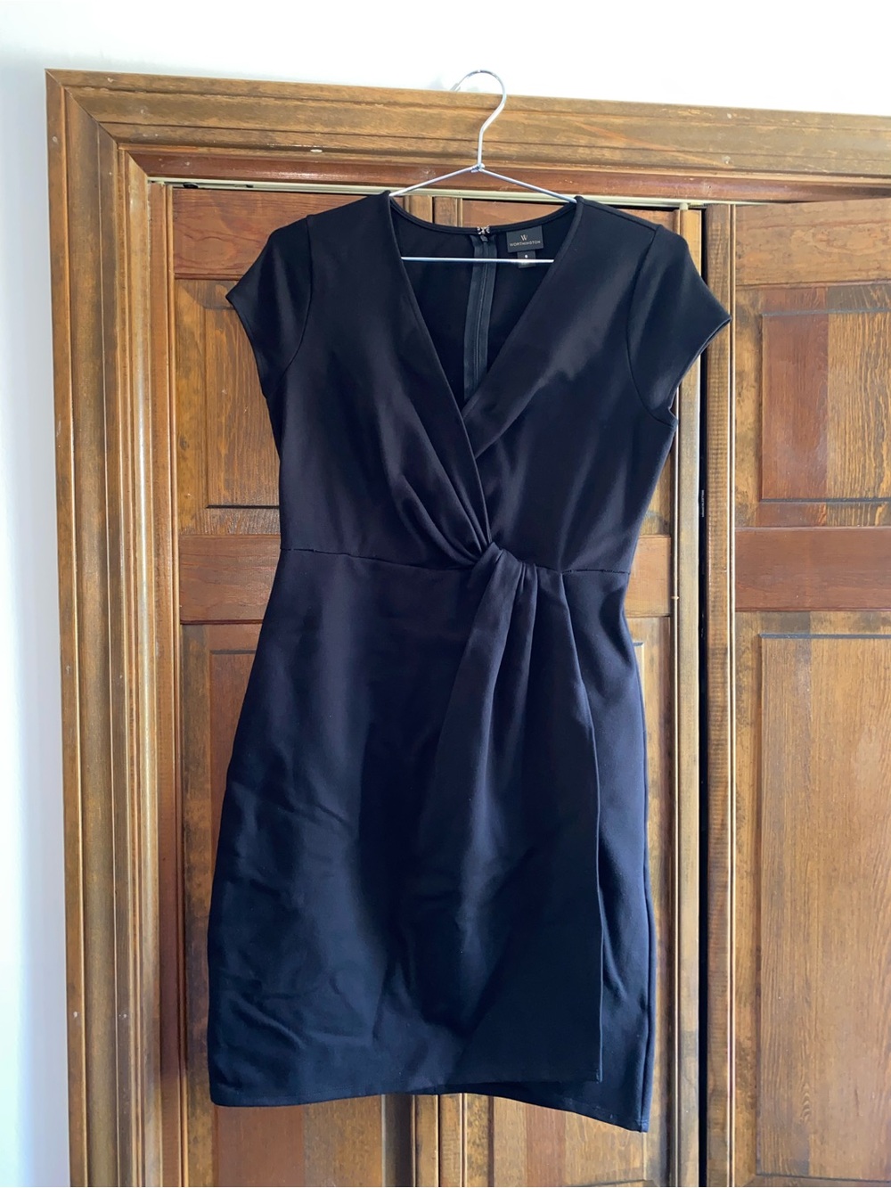 Worthington Classic Black Twist-Front Wrap Sheath Dress, size 6